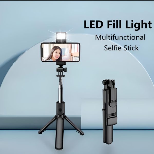 R1s Selfie Stick 🎓With Tripod | Bluetooth Foldable🕶 Selfie Rod For Phone Action Camera🎥 Iphone 📱