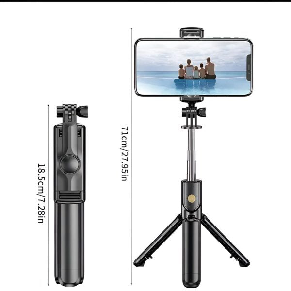 R1s Selfie Stick 🎓With Tripod | Bluetooth Foldable🕶 Selfie Rod For Phone Action Camera🎥 Iphone 📱
